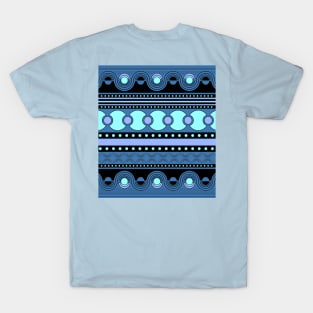 Geometrical ornament in blue tones T-Shirt